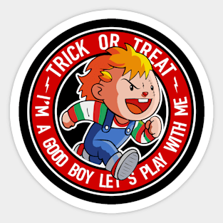 Trick Or Treat Chuck Sticker